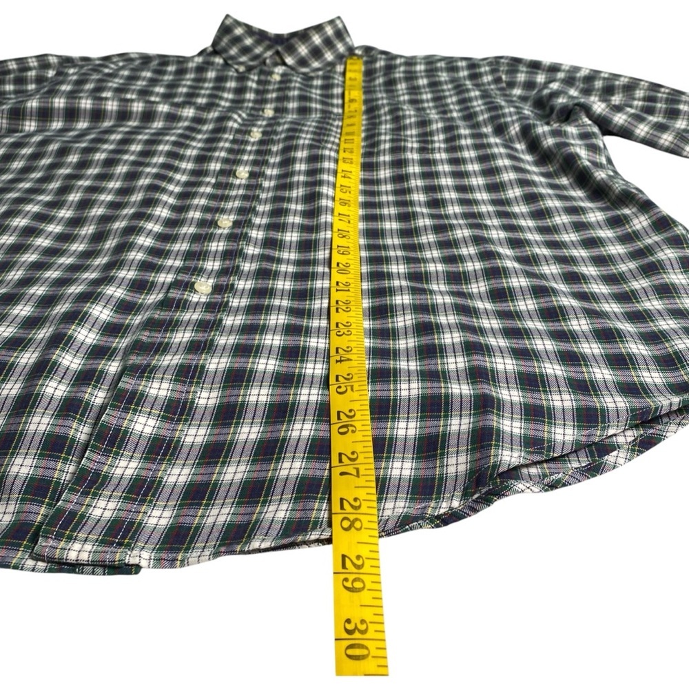 Tommy Hilfiger Men's Blue/Green/White Plaid Shirt, L - Picture 6 of 8